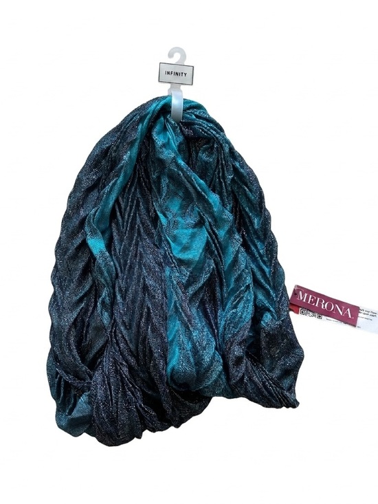 Merona Accessories - Merona NWT Teal Turquoise Metallic Shimmer Infinity Loop Scarf Teal Silver OS
